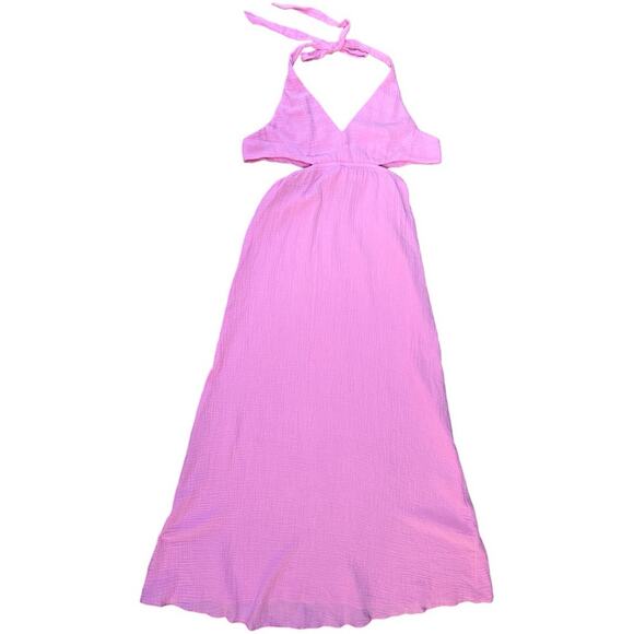 NWT Show Me Your MuMu Marisol Maxi Dress in Bubblegum Gauze Size XS Retail $198 - Picture 7 of 9